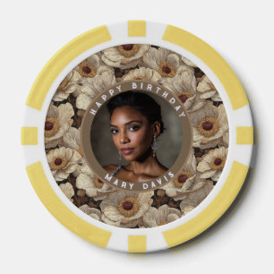 Ivory Anemones Female Birthday Gift For Aunt Poker Chips