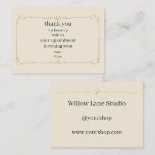Ivory Appointment Reminder Insert Card