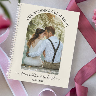 Ivory Arch Personalized Photo Wedding Guest Notebook