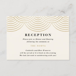 Ivory Art Deco String Lights Reception Card
