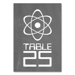 Ivory Atomic Chalkboard Table Card