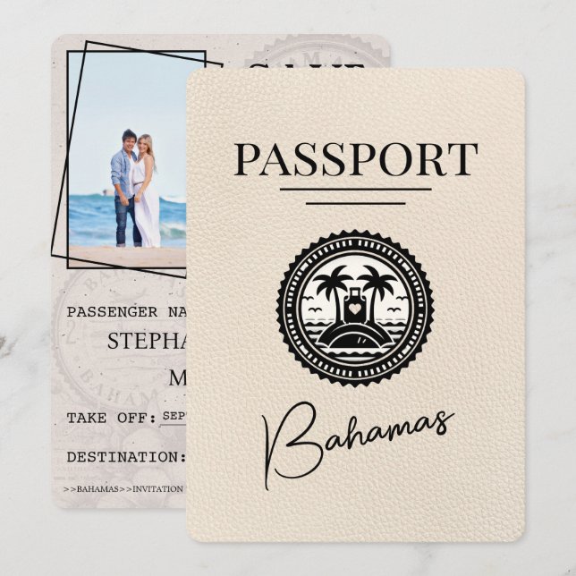 Ivory Bahamas Passport Save The Date (Front/Back)