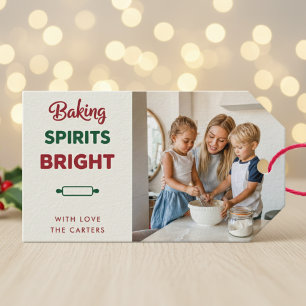 Ivory Baking Spirits Bright Photo Christmas Tag