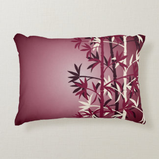 Ivory bamboo burgundy decorative pillow