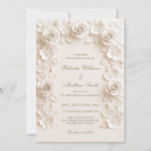 Ivory Baroque Elegance Roses Frame Wedding 