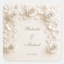 Ivory Baroque Floral Roses Frame | Wedding