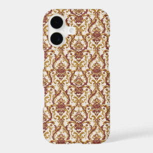 Ivory Baroque Ornament with Gold and Burgundy