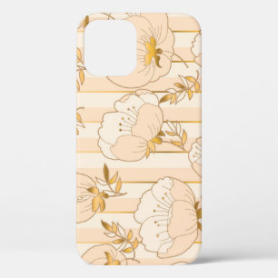 Ivory Beige: Luxury Floral Pattern. iPhone 12 Case