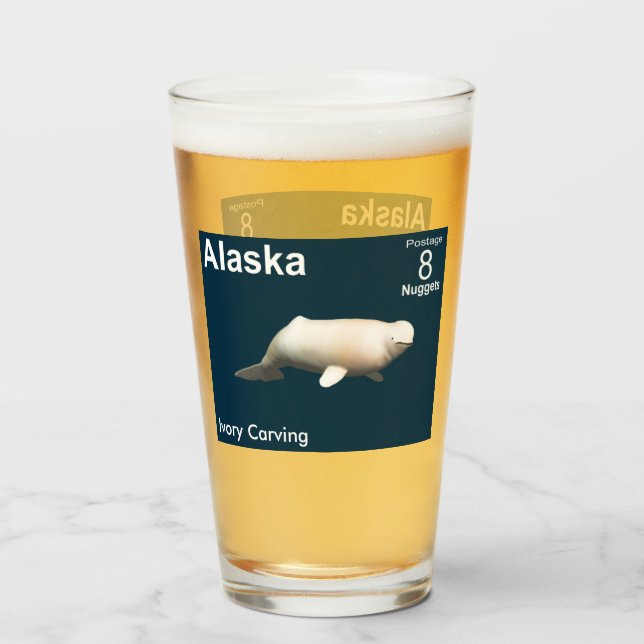 Ivory Beluga - Alaska Postage Glass (Front Filled)