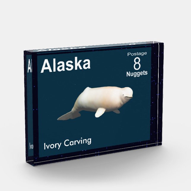 Ivory Beluga - Alaska Postage Photo Block (Left)