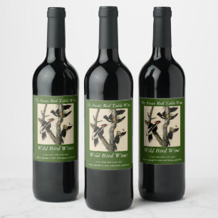 Ivory-billed Woodpecker Audubon's Birds of America Wine Label