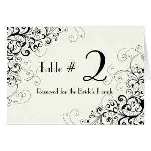 Ivory & Black Custom Wedding Table Number
