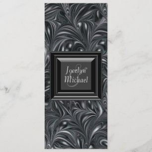 Ivory Black White Marbled Wedding Programs