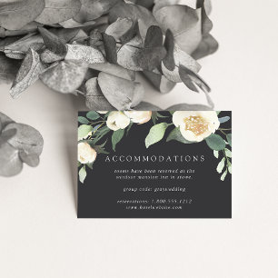 Ivory Bloom   Floral Wedding Hotel Accommodations Enclosure Card