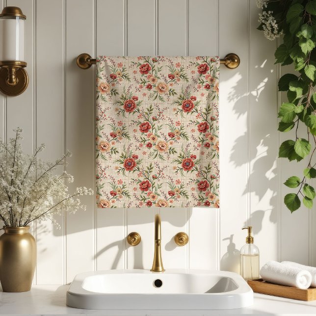 Ivory Bloom Towels Romantic Shabby Chic Accent (Ivory Bloom Towels Romantic Shabby Chic Accent)
