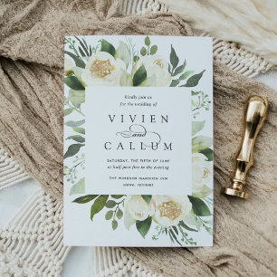 Ivory Bloom   Watercolor Floral Frame Wedding Invitation