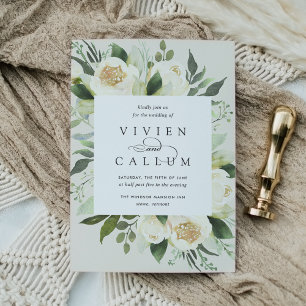 Ivory Bloom   Watercolor Floral Frame Wedding Invitation
