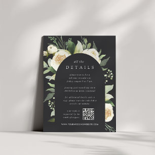 Ivory Bloom   Watercolor Floral Wedding Details Enclosure Card