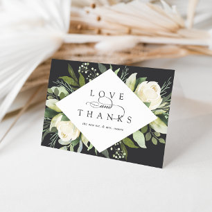 Ivory Bloom Watercolor Floral Wedding Thank You Card
