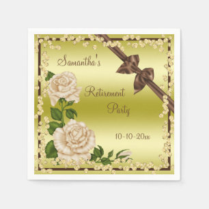 Ivory Blossom, Bows & Diamonds Retirement Napkin