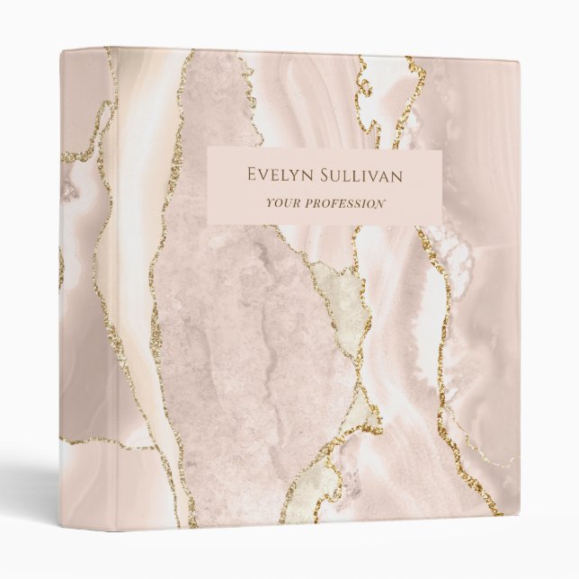 Ivory Blush Agate Binder (Front/Spine)