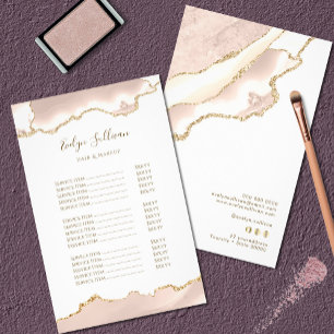 Ivory blush agate price list flyer