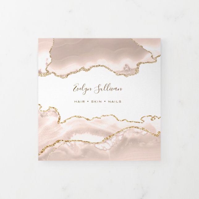 Ivory Blush Agate Trifold Brochure (Cover)