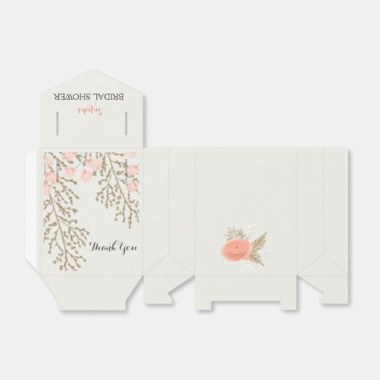 ivory blush gold bridal shower favour box