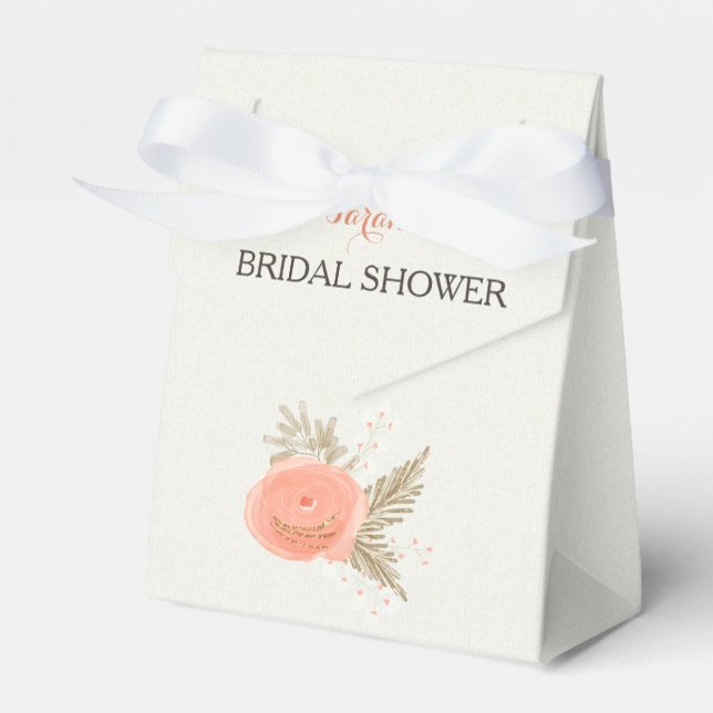 ivory blush gold bridal shower favour box (Front Side)