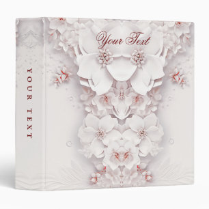 Ivory Blush Pink Floral Binder