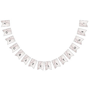 Ivory Blush Pink Floral Bunting Flag