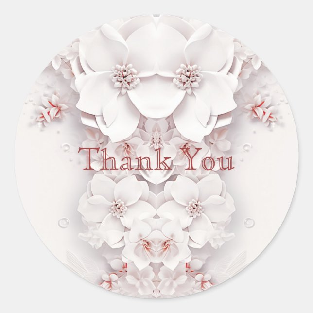 Ivory Blush Pink Floral Sticker (Front)