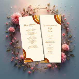 ivory Bold Retro 1970s Wedding menu