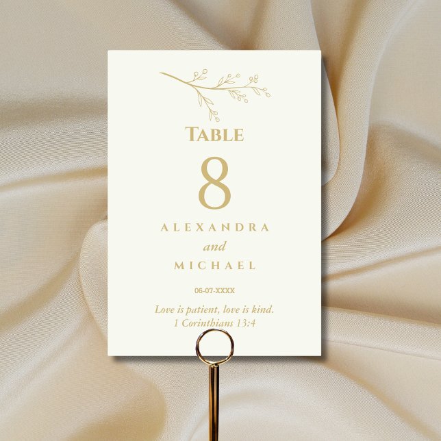 Ivory Botanical Christian Wedding    Table Number (Creator Uploaded)