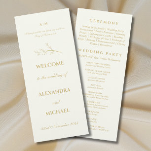 Ivory Botanical Minimalist Christian Wedding Program