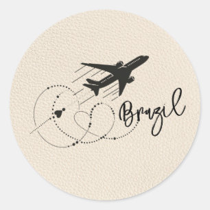 Ivory Brazil Passport Classic Round Sticker