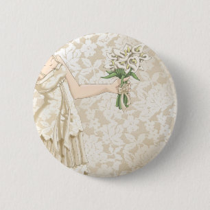 Ivory Bride 2 Inch Round Button