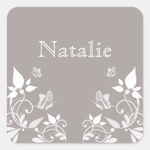 Ivory Butterfly Floral Stickers