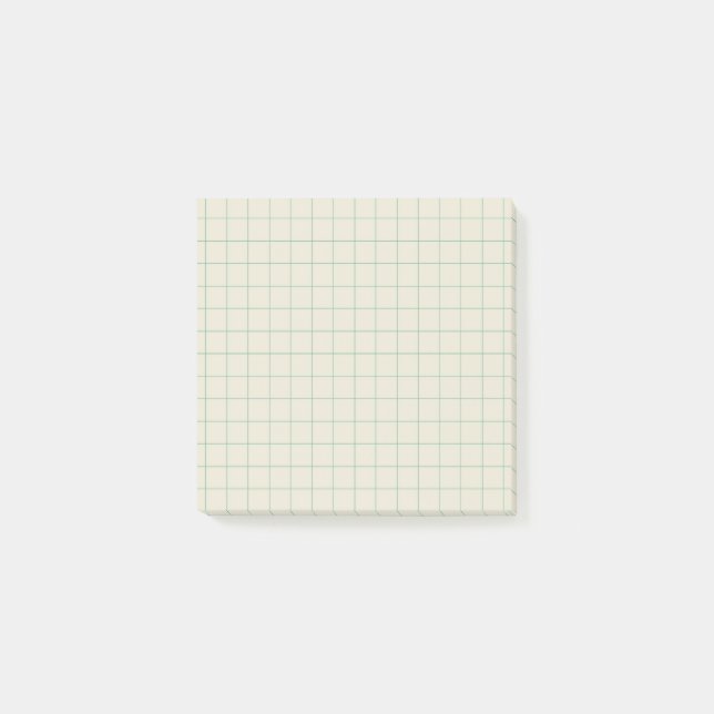 Ivory Chequered Pattern Minimal Aesthetic Office  Post-it Notes (Front)