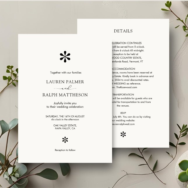 Ivory | Chic 2 in 1 Minimal Full Wedding Invitation (Creator Uploaded)