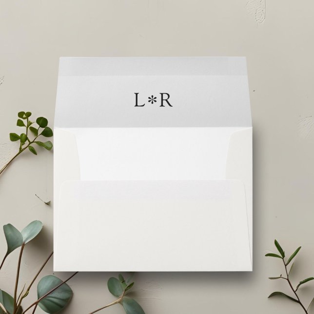 Ivory | Chic Contemporary Couple Monogram Wedding  Envelope (Creator Uploaded)