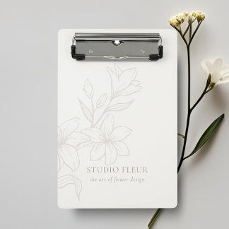 Ivory | Chic Minimal Floral Mini Clipboard
