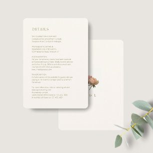 Ivory   Chic Rose Wedding Detail  Enclosure Card