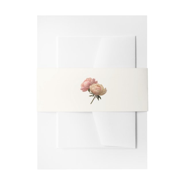 Ivory | Chic Rose Wedding Invitation Belly Band (Front Example)