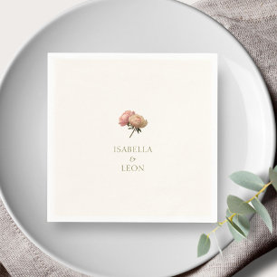 Ivory   Chic Rose Wedding  Napkin