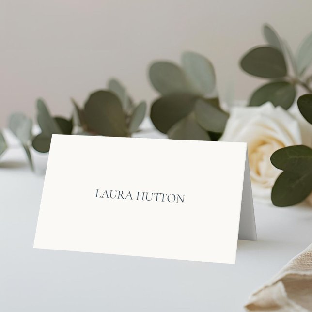 Ivory | Chic Simple Wedding Folded Place Card (Creator Uploaded)