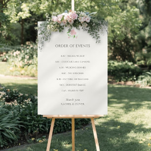 Ivory   Chic Wedding ORDER OF EVENTS Poster