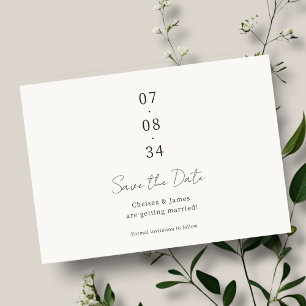 Ivory Chic Wedding Save the Date Postcard