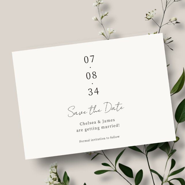 Ivory | Chic Wedding Save the Date Postcard (Creator Uploaded)