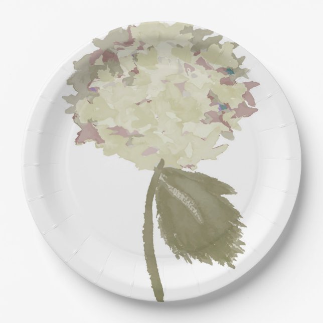 Ivory Chrysanthemum Paper Plate (Front)